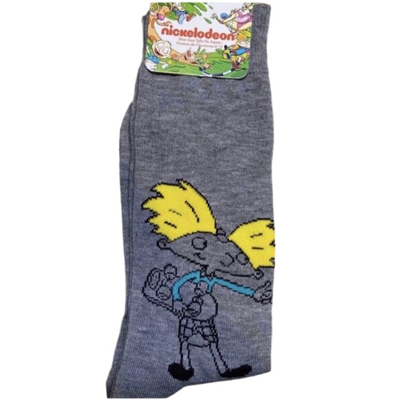 Nickelodeon Hey Arnold Skateboard Men’s Crew Socks - Picture 1 of 1